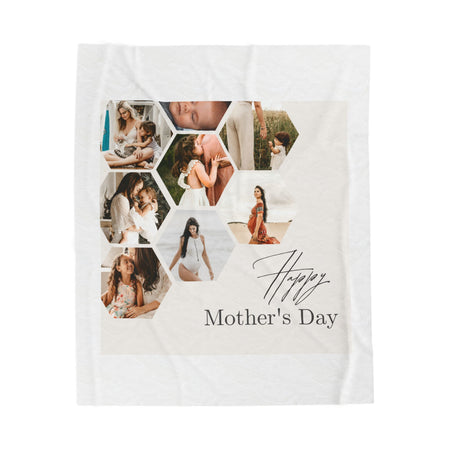 Personalized Mother's Day Velveteen Plush Blanket - Digital Product Store