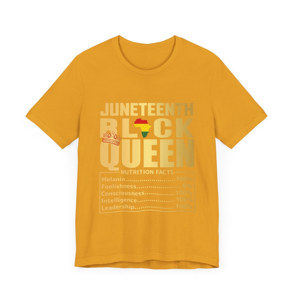 Juneteenth Black Queen Tee - Unisex Short Sleeve Tee Celebrating Strength and Heritage - Digital Product Store