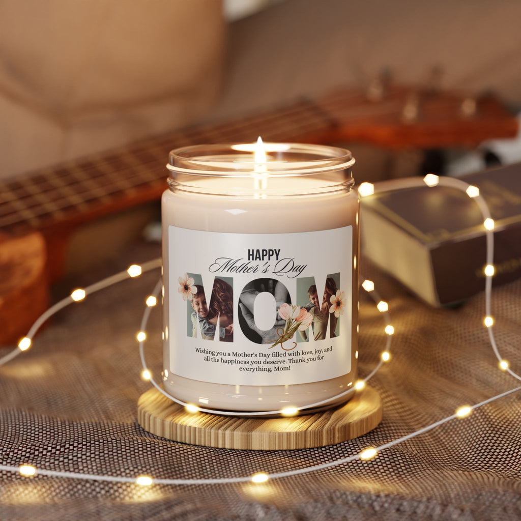 Personalized Mother's Day Scented Soy Candle - 9oz Gift for Mom - Digital Product Store