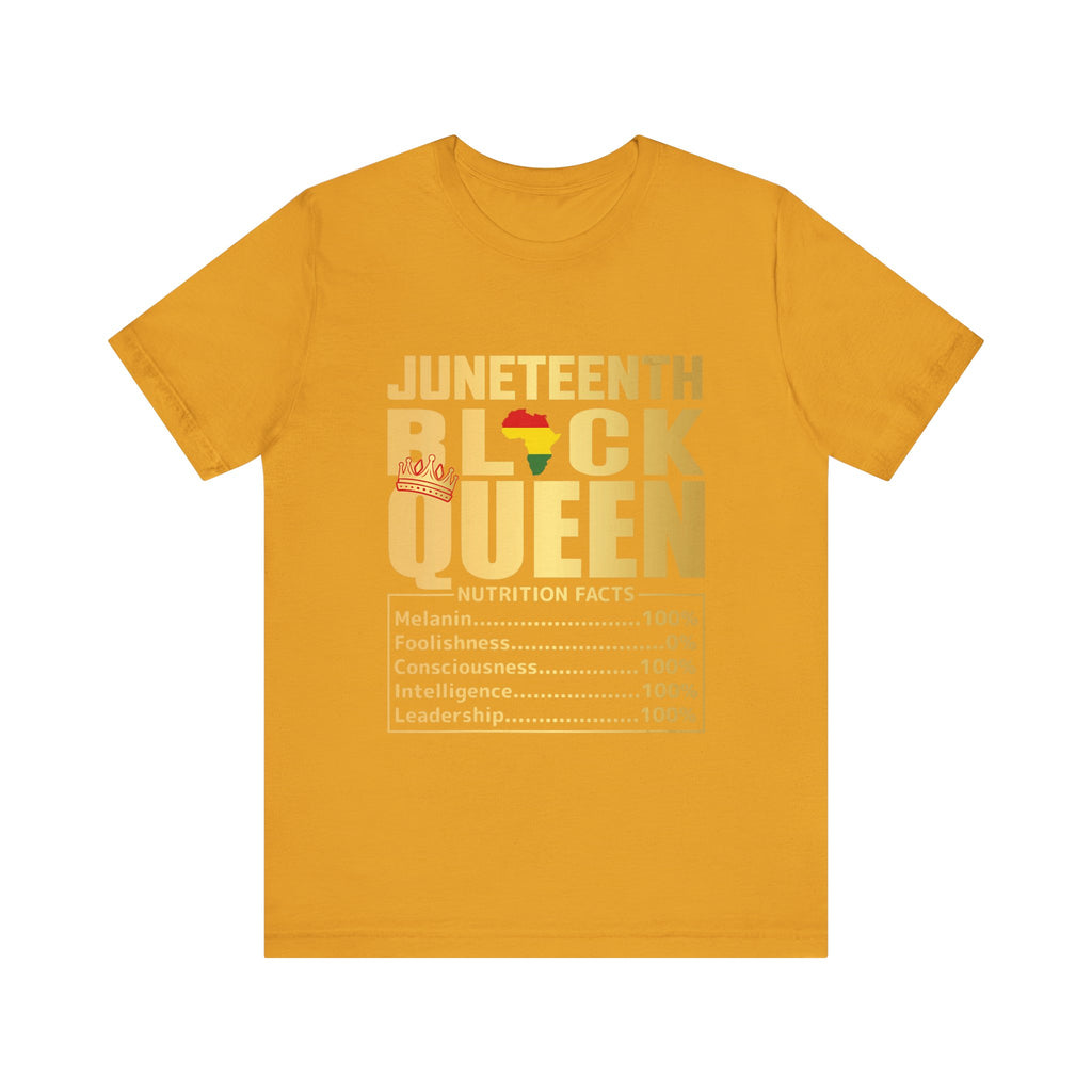 Juneteenth Black Queen Tee - Unisex Short Sleeve Tee Celebrating Strength and Heritage - Digital Product Store