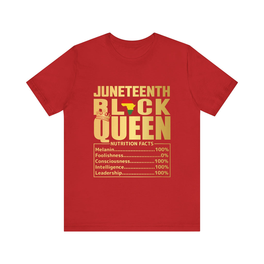 Juneteenth Black Queen Tee - Unisex Short Sleeve Tee Celebrating Strength and Heritage - Digital Product Store