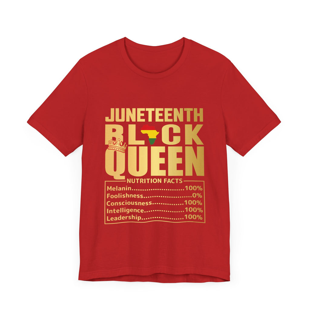 Juneteenth Black Queen Tee - Unisex Short Sleeve Tee Celebrating Strength and Heritage - Digital Product Store