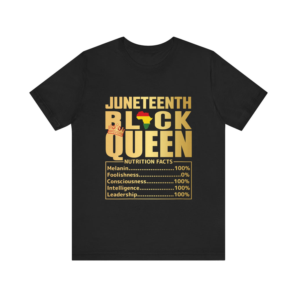 Juneteenth Black Queen Tee - Unisex Short Sleeve Tee Celebrating Strength and Heritage - Digital Product Store
