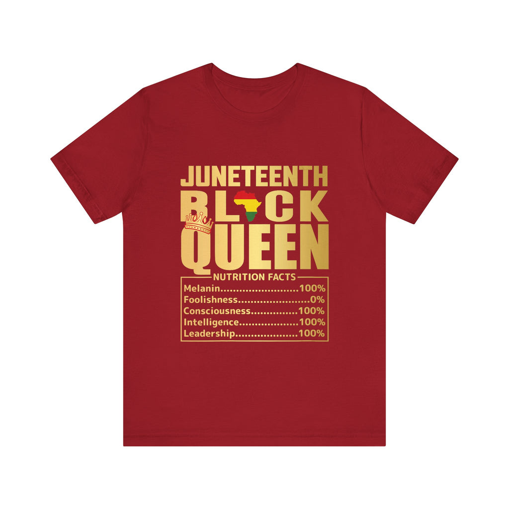 Juneteenth Black Queen Tee - Unisex Short Sleeve Tee Celebrating Strength and Heritage - Digital Product Store