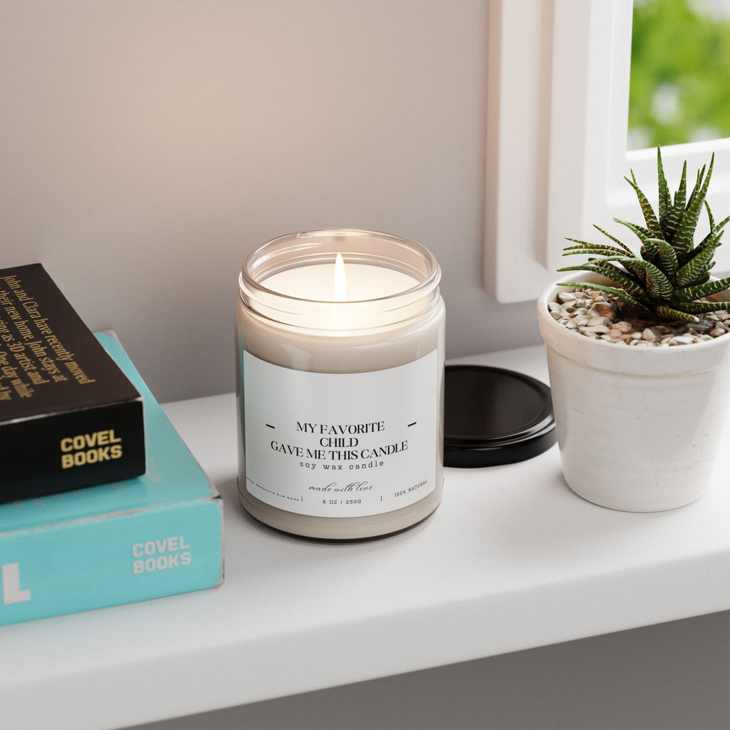 Scented Soy Candle - 'My Favorite Child Gave Me This Candle' - Perfect Gift for Moms - Digital Product Store