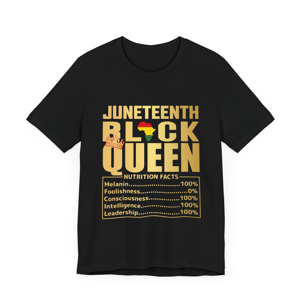 Juneteenth Black Queen Tee - Unisex Short Sleeve Tee Celebrating Strength and Heritage - Digital Product Store
