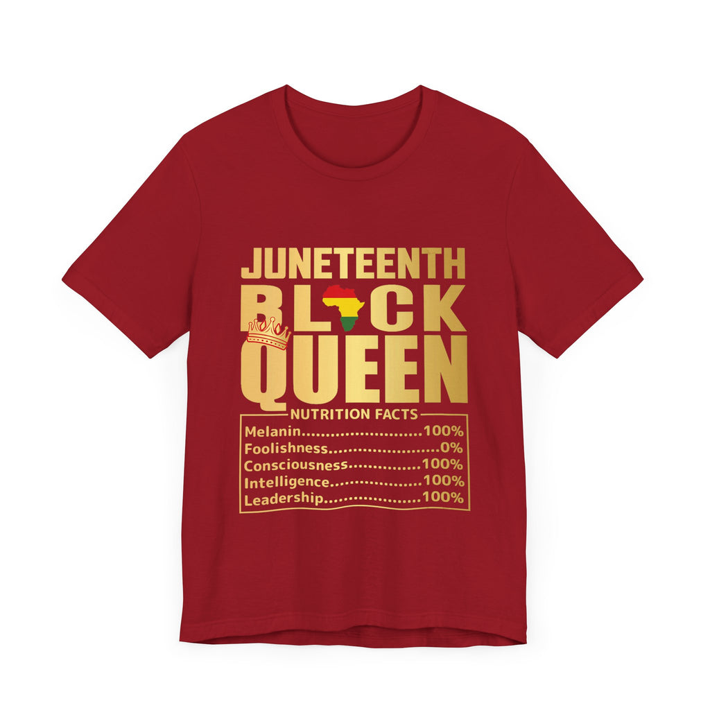 Juneteenth Black Queen Tee - Unisex Short Sleeve Tee Celebrating Strength and Heritage - Digital Product Store