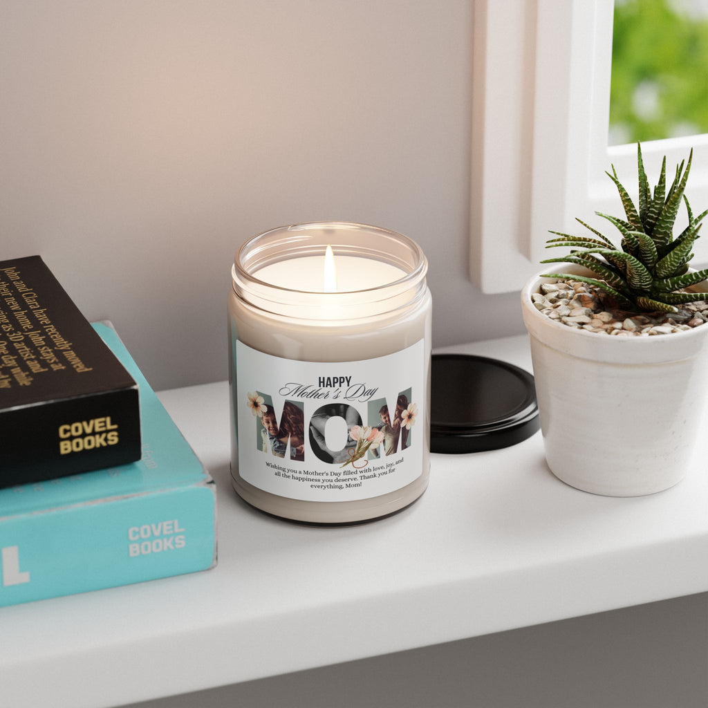 Personalized Mother's Day Scented Soy Candle - 9oz Gift for Mom - Digital Product Store