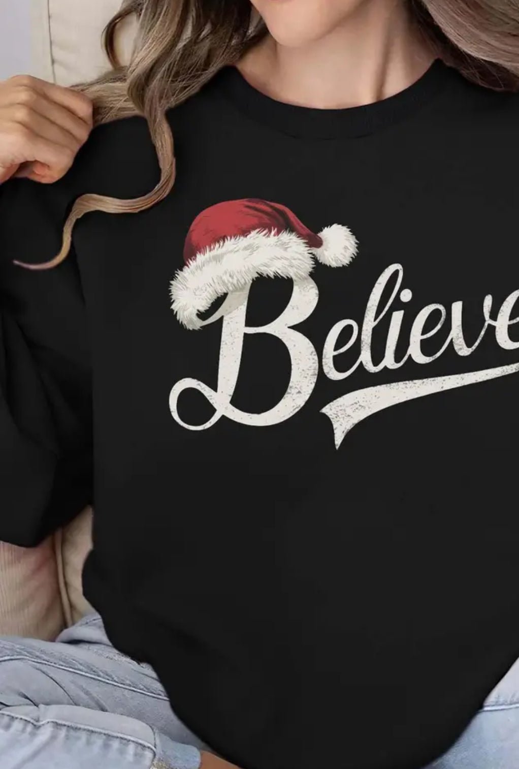 Believe Christmas Santa Crewneck - Digital Product Store