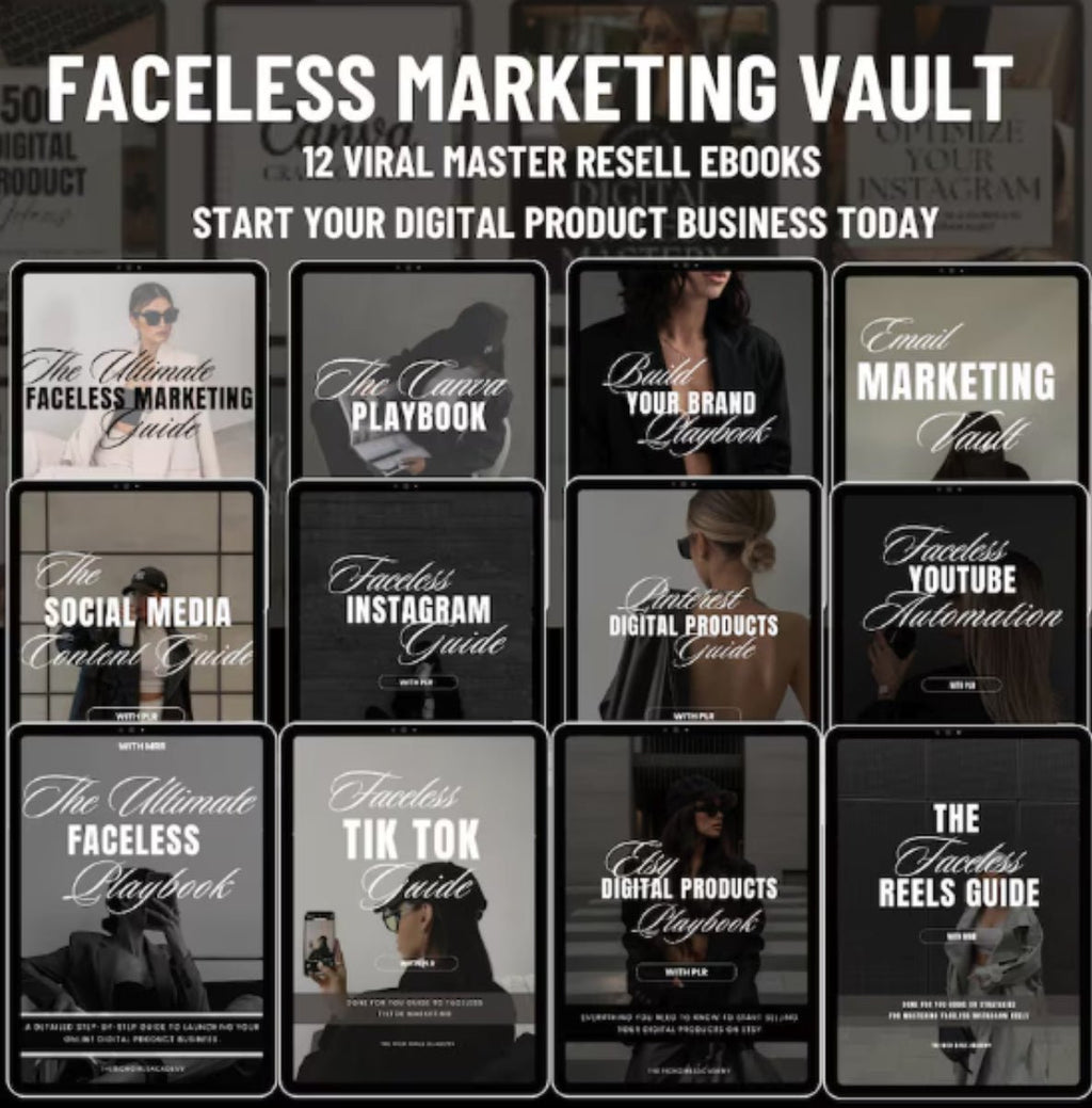 12 MRR Faceless Marketing Guides - Digital Product Store
