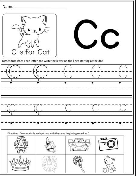 ABC Worksheet - Digital Product Store