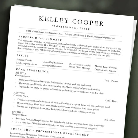 ATS Friendly Resume Template for Microsoft Word and Google Docs, Cover Letter and References, Resume Template Instant Download, CV Template - Digital Product Store